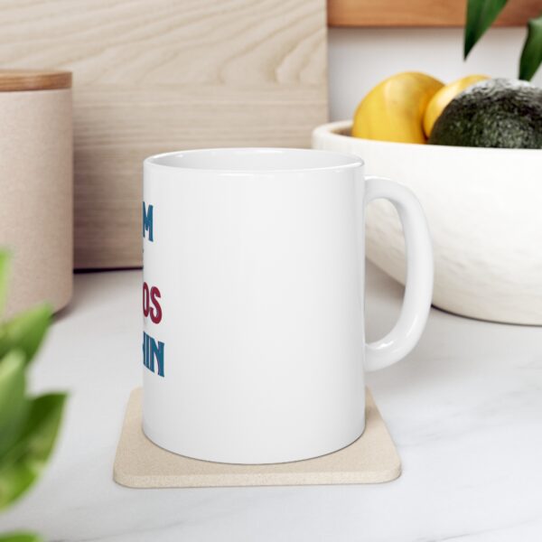Calm the Chaos Within White Ceramic Mug side view