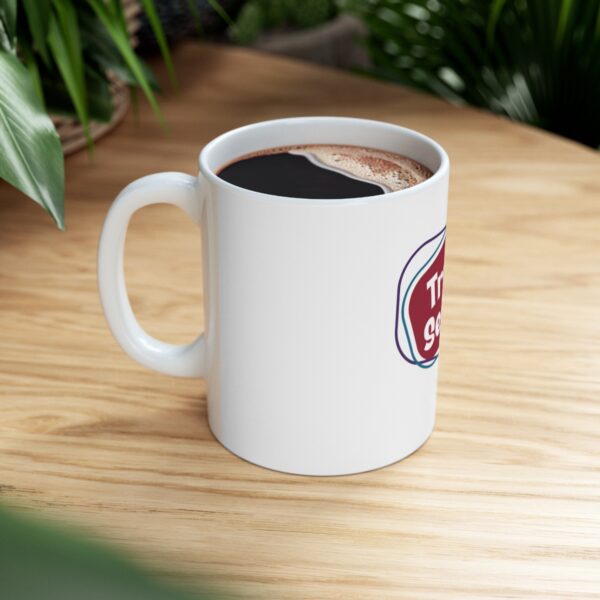 Truth Seeker Ceramic Mug 11oz with coffee