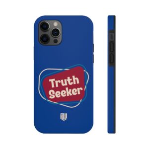 Truth Seeker Dark Blue Impact Resistance Phone Case white background