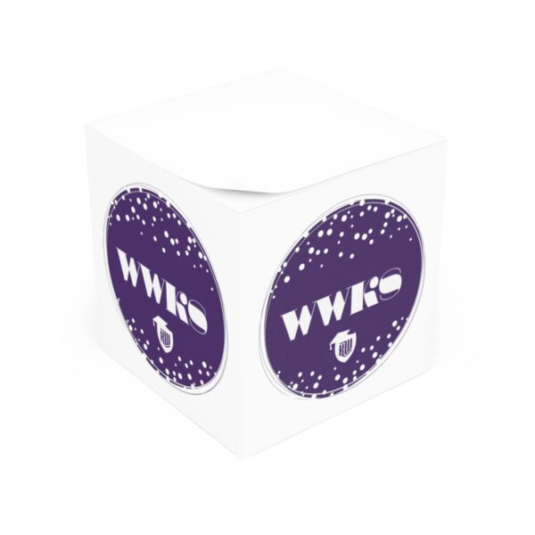 WWKS Sticky Note Cube purple on white background