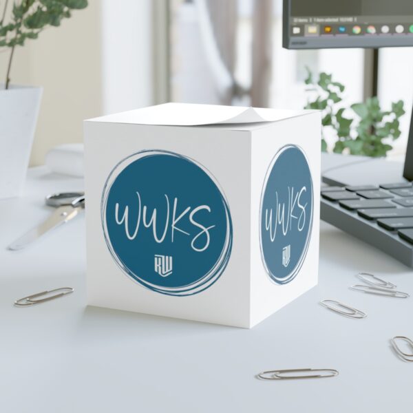 WWKS Sticky Note Cube white and blue