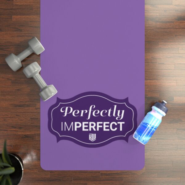 Perfectly Imperfect Purple Rubber Yoga Mat with Purple logo