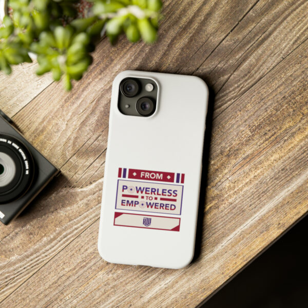 Perfectly Imperfect Slim iPhone 15 Case on table