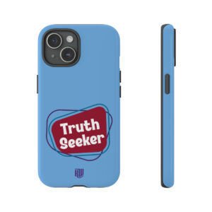 Truth Seeker Light Blue iPhone 15 Tough Case v3