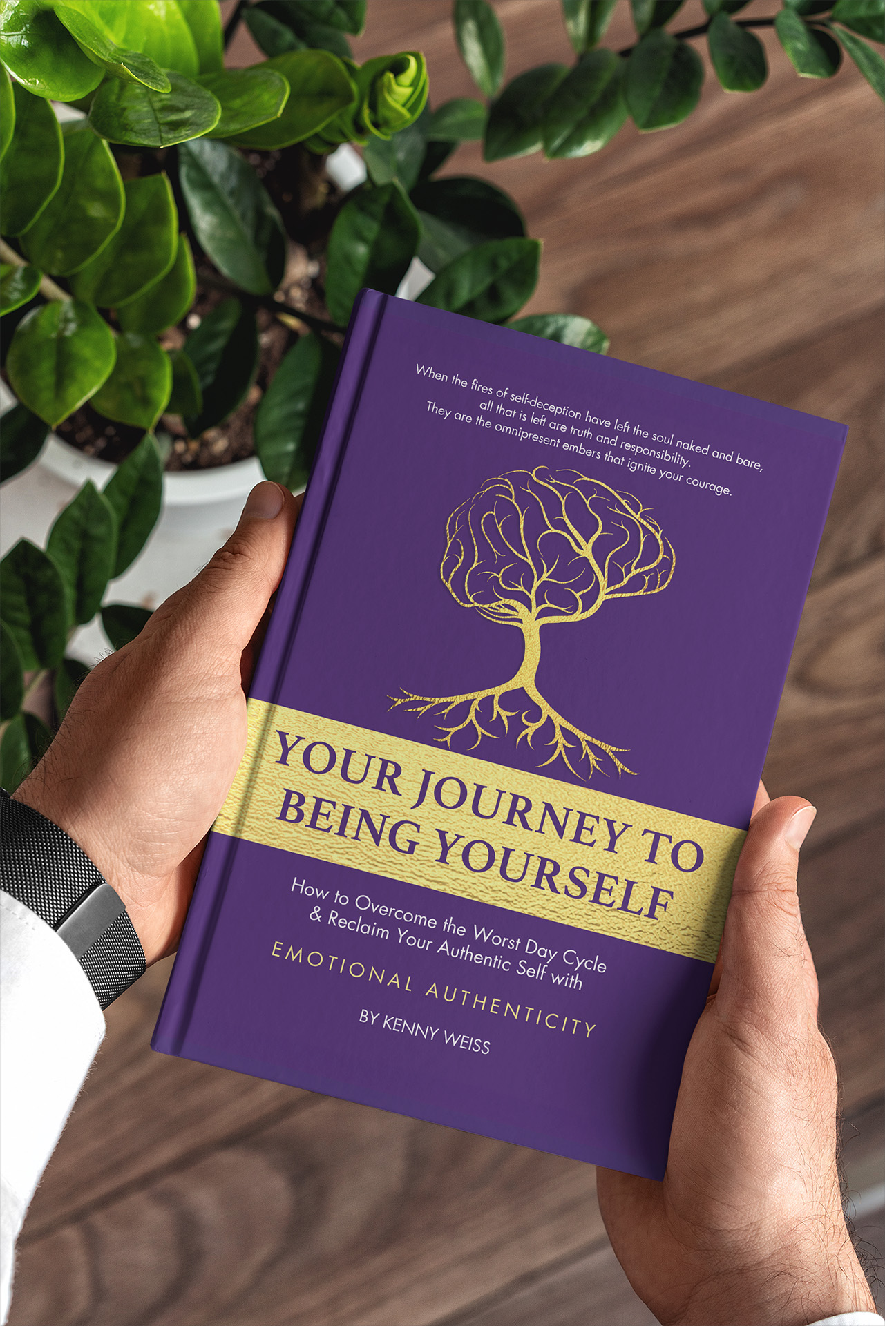 Man holding Your Journey to Being Yourself Book