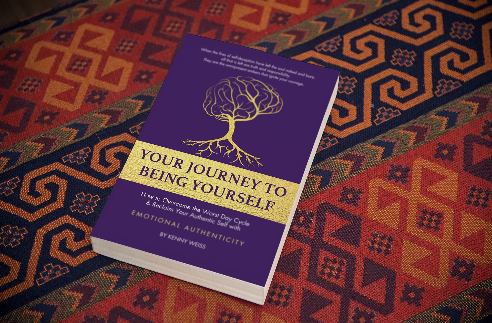 Your Journey to Being Yourself Book on floor